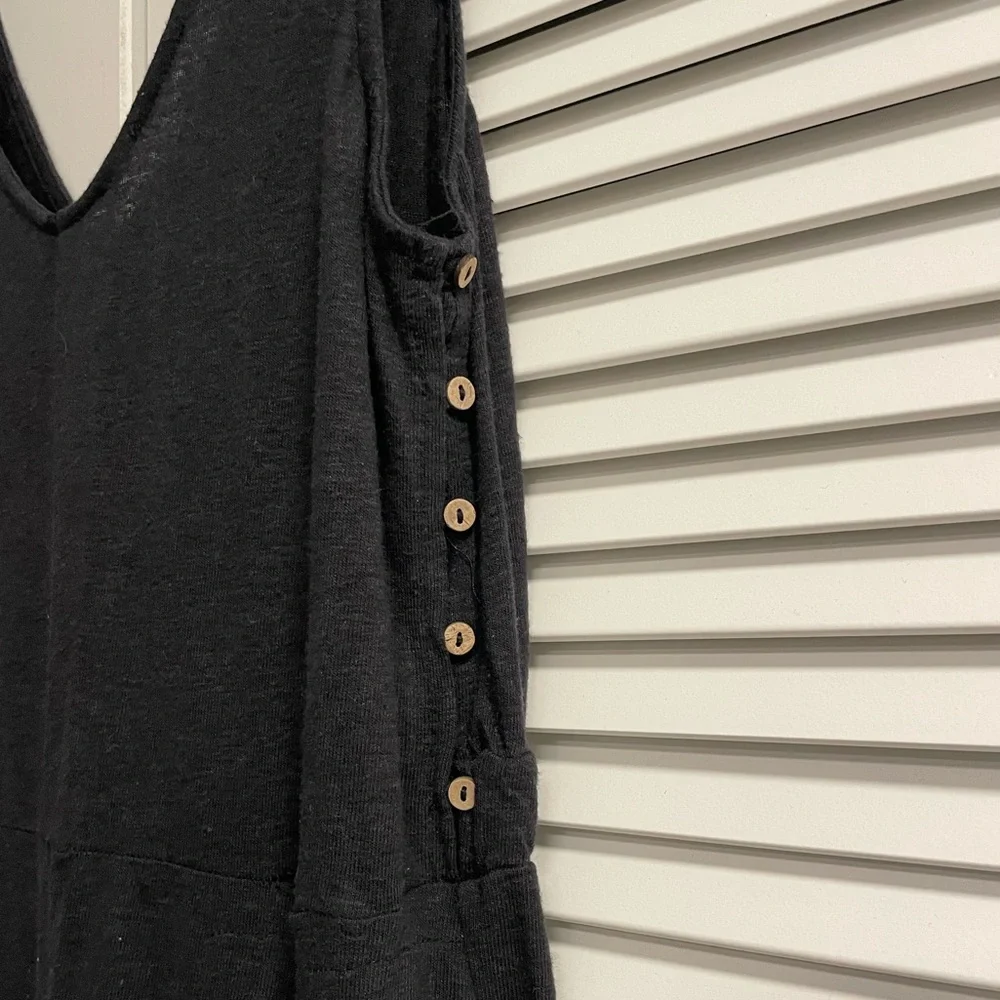 FP Beach 2 Piece Set. Wide Leg Jumpsuit & Jacket. Linen Knit Material. Size L. - Picture 6 of 9